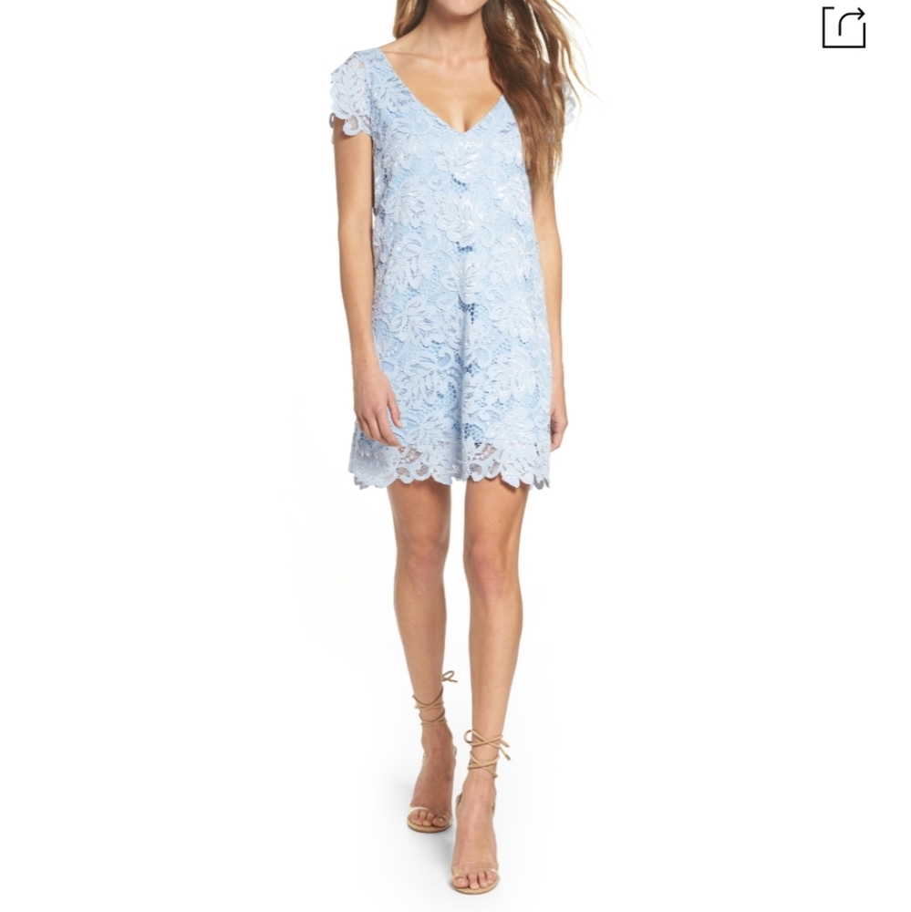 BB Dakota Jacqueline Dress XL in Cyanide Blue lace